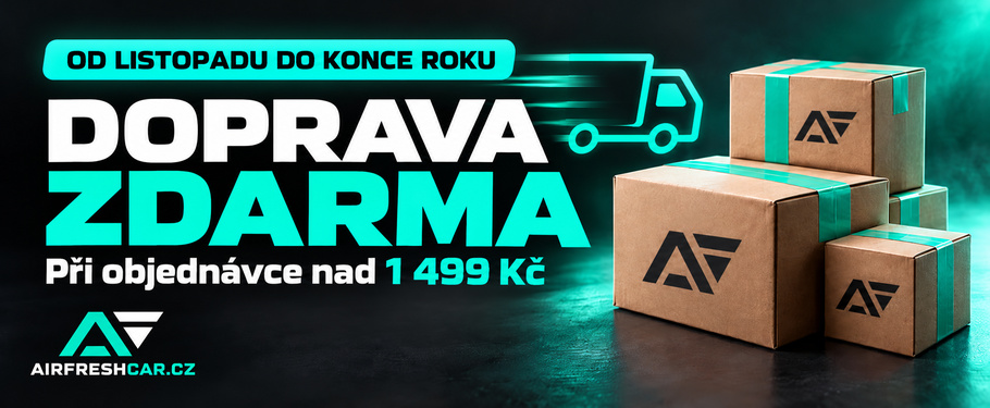 Doprava zdarma při objednávce nad 1 499 Kč na Airfreshcar.cz od 1. listopadu do 31. prosince 2026